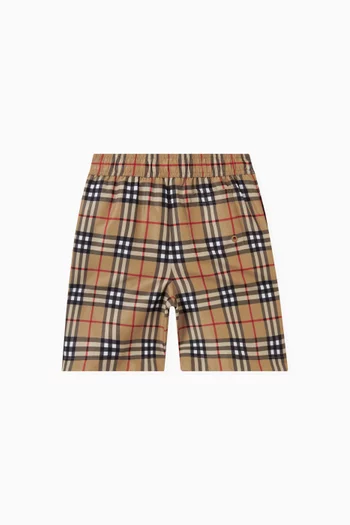 Checked Swim Shorts in Polyester