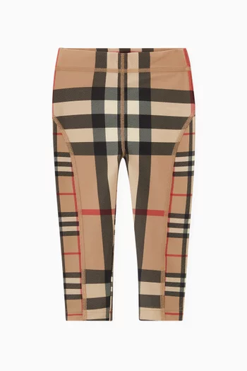 Isabella Contrast Check Print Leggings in Nylon