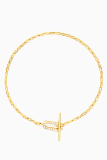 Jade Pavé Bracelet in 18kt Gold Vermeil