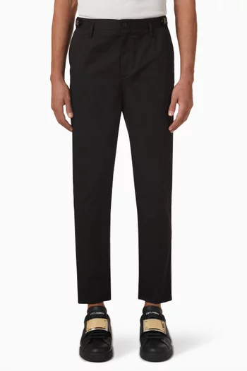 Logo Pants in Stretch Cotton
