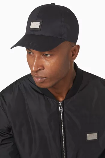 Logo Plaque Baseball Cap in Nylon