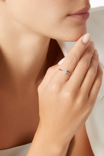Gaia Solitaire Diamond Ring in 18kt White Gold