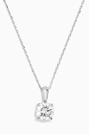 Gaia Solitaire Diamond Necklace in 18kt White Gold