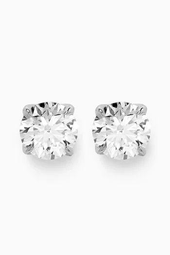 Gaia Solitaire Diamond Stud Earrings in 18kt White Gold