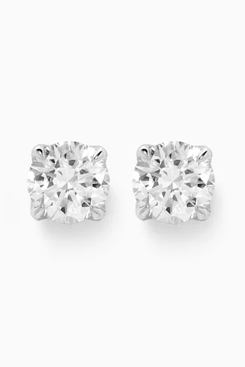 Gaia Solitaire Diamond Stud Earrings in 18kt White Gold