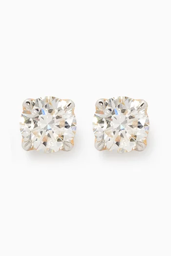 Gaia Solitaire Diamond Stud Earrings in 18kt Gold