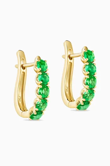 Cascade Colombian Emerald Earrings in 18kt Gold