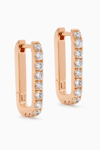 Paperclips Diamond Hoops in 18kt Rose Gold