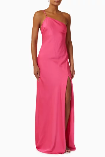 Siv One-shoulder Gown in Satin
