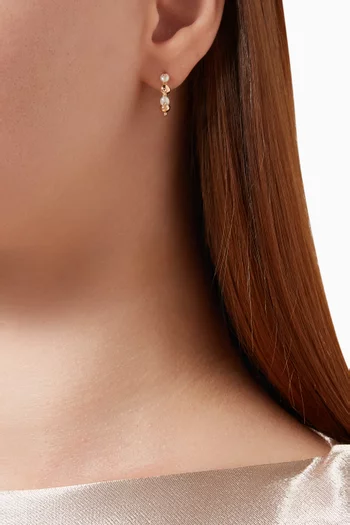 أقراط لولو مزينة بلؤلؤ ذهب أصفر عيار 18