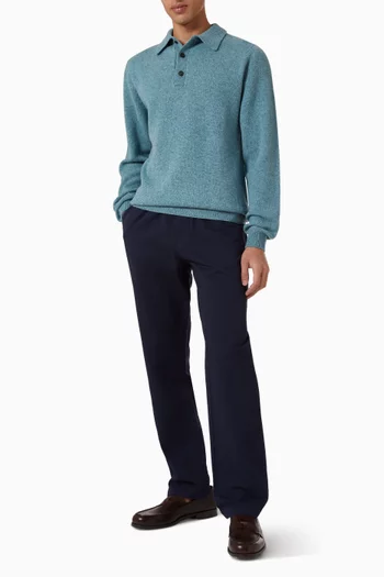 بنطال برباط تضييق مزيج قطن وكتان