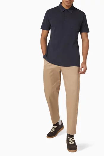 Riviera Polo Shirt in Cotton Mesh