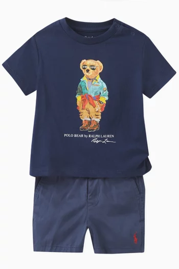 Logo Detail Shorts in Cotton