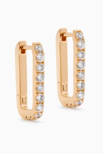 Paperclips Diamond Hoops in 18kt Gold
