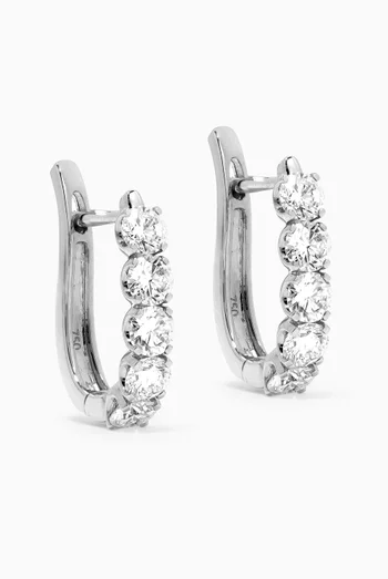 Cascade Diamond Earrings in 18kt White Gold