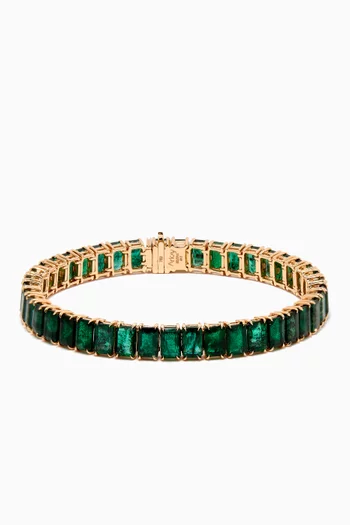 Emerald Tennis Bracelet in 18kt Gold