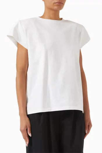 Padded Shoulder T-shirt in Cotton-jersey