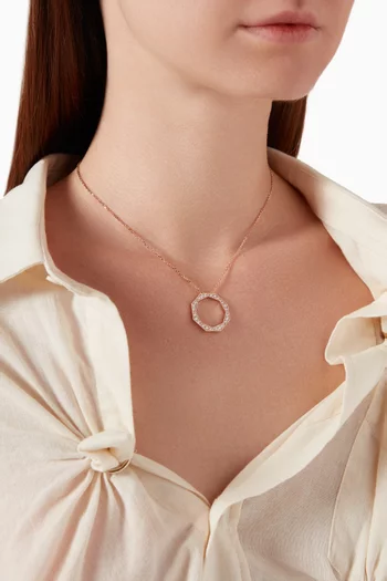 Large Birwaz Turath Diamond Necklace in 18kt Rose Gold