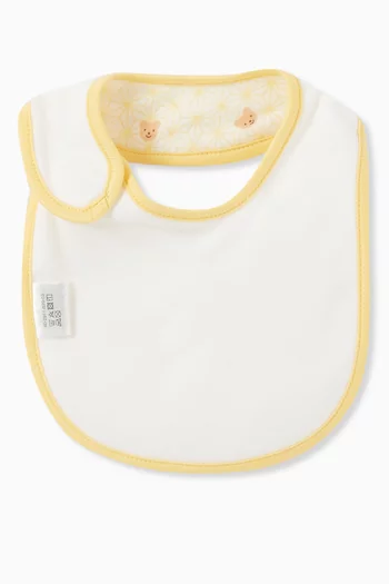 Teddy Print Bib in Cotton