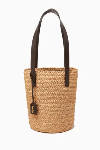 Small Panier Top Handle Bag in Raffia