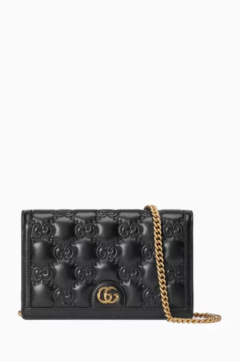 GG Matelassé Chain Wallet in Leather