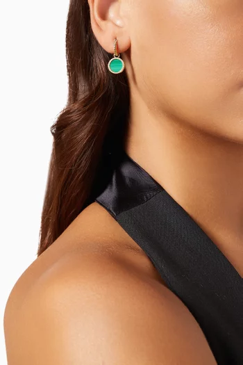 أقراط بيتيت دي واي إليمنتس متدلية ومرصعة بالماس وملاكيت ذهب عيار 18