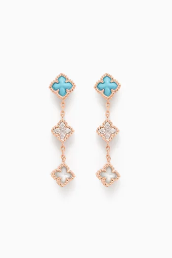 Sharazad Jasmin Diamond Drop Earrings in 18kt Rose Gold