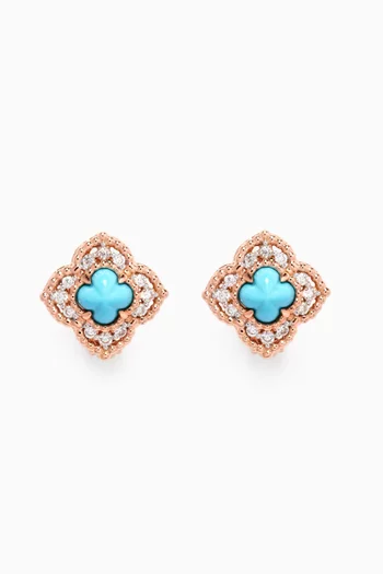 Sharazad Jasmin Diamond Stud Earrings in 18kt Rose Gold