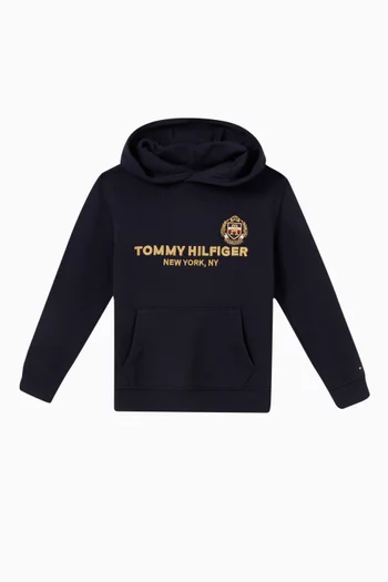 NY Crest Logo Hoodie in Cotton