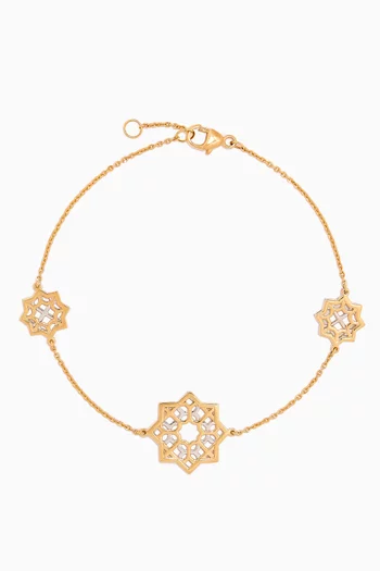 Al Qasr Star Bracelet in 18kt White & Yellow Gold