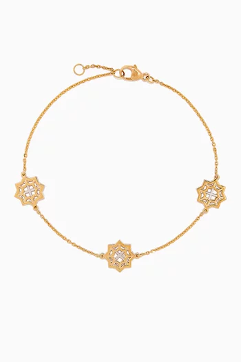 Al Qasr Star Bracelet in 18kt White & Yellow Gold