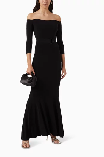 فستان سهرة بأكتاف مكشوفة ليكرا مطاطي