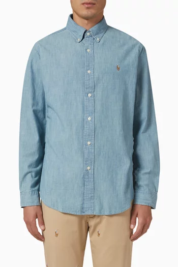Chambray Logo Shirt in Cotton