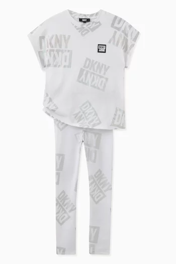 Metallic-logo print Leggings in Stretch-jersey