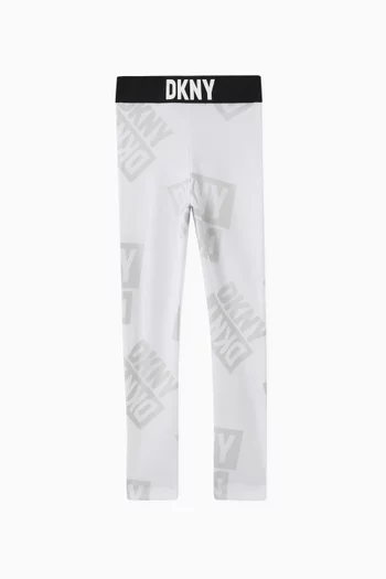 Metallic-logo print Leggings in Stretch-jersey