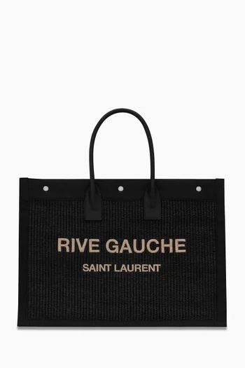 حقيبة يد صغيرة بطبعة Rive Gauche خوص