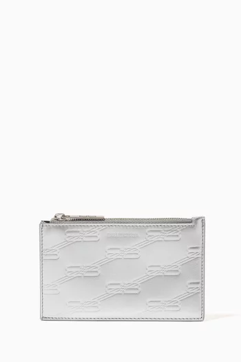 BB Monogram Long Coin & Card Holder in Leather