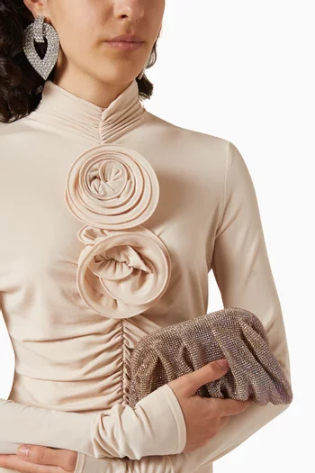 Small Venus La Petite Clutch in Rhinestone Crystal Mesh