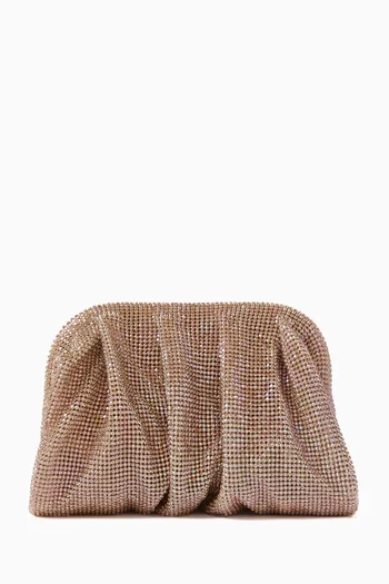 Small Venus La Petite Clutch in Rhinestone Crystal Mesh