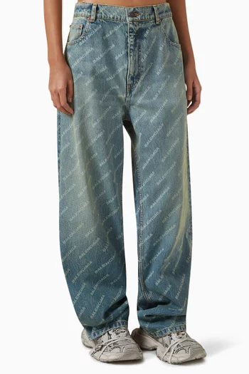 Loose Fit Jeans in Logo Denim