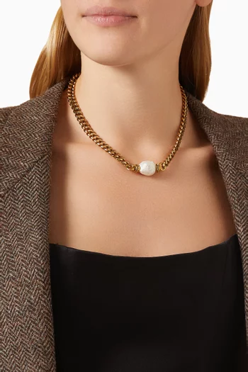 Compass Necklace in Gold-plated Brass