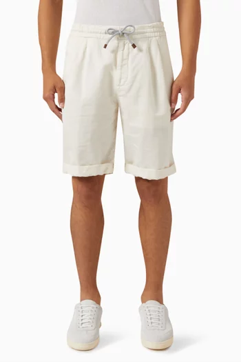 Garment-dyed Bermuda Shorts in Gabardine