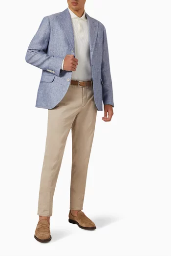 Polo Sweater in Ribbed Cotton