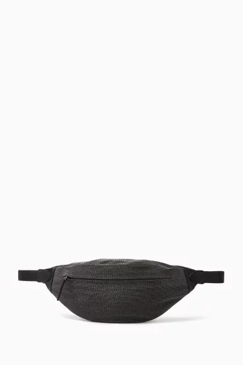 Logo Zip Belt Bag in Calf leather