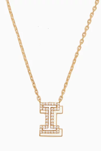 Shadow Letter Diamond Necklace in 18kt Gold