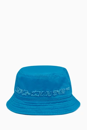 Frayed Logo Bucket Hat in Cotton