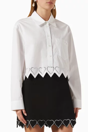 Heart Crystal-embellished Shirt in Cotton
