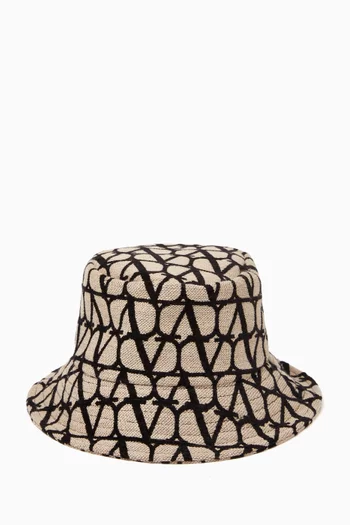 Valentino Garavani VLOGO Bucket Hat in Toile Iconographe