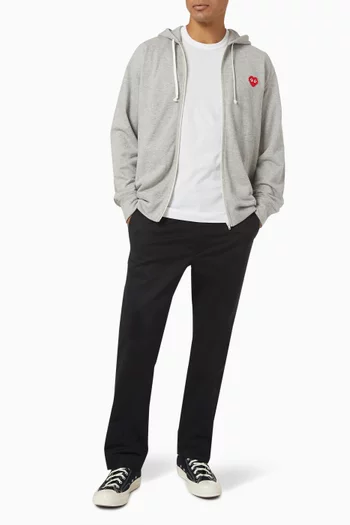 x Invader Pixel Heart Embroidered Hoodie in Cotton