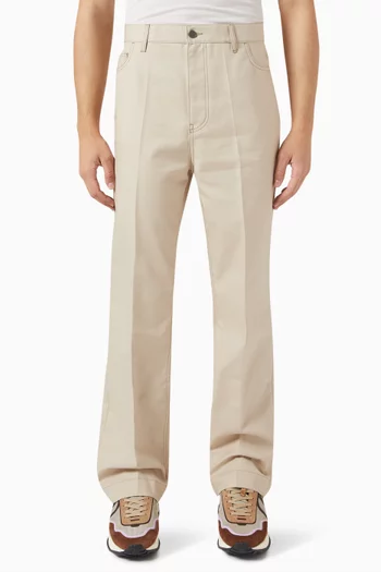 Valentino Straight-Fit Trousers in Cotton Gabardine